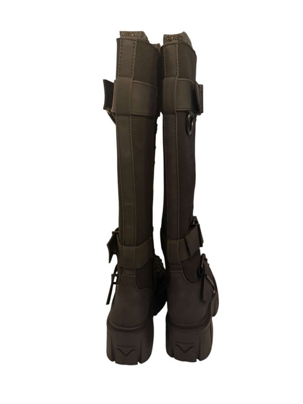 Dolls Kill Black Over-the-Knee Lace-Up Platform Boots - Picture 5 of 6